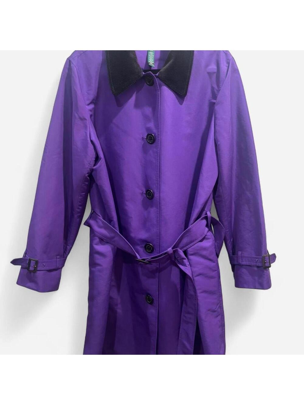 Ralph Lauren - Purple Trench Coat with Black Corduroy Collar